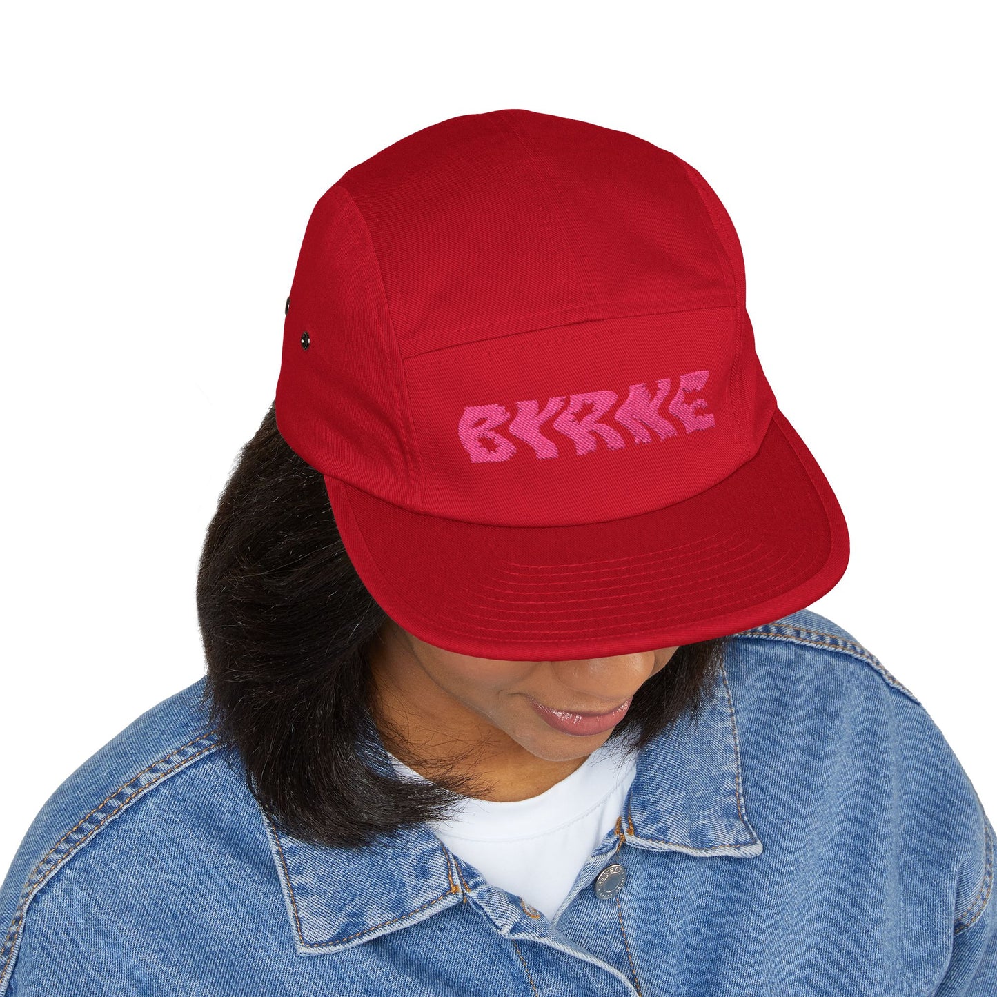 PINK - 5 Panel Cap with Embroidery