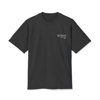 WHITE Embroidered BYRNE - Faded Vintage Unisex Tee