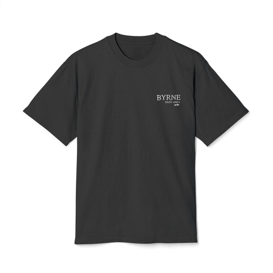WHITE Embroidered BYRNE - Faded Vintage Unisex Tee